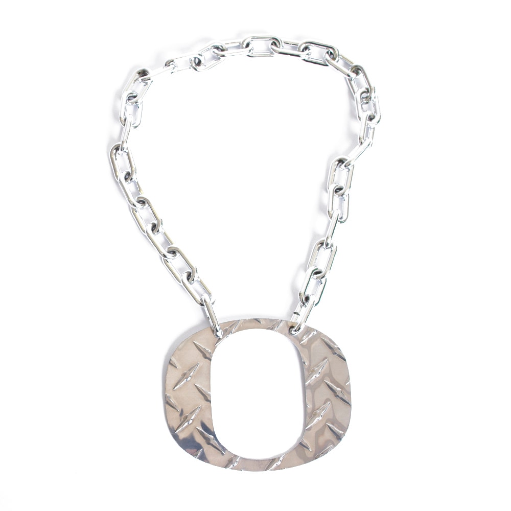 Classic Oregon O, Collegiate Art Design, Grey, Necklaces, Metal, Gifts, Diamond Plated, Chain, 769647